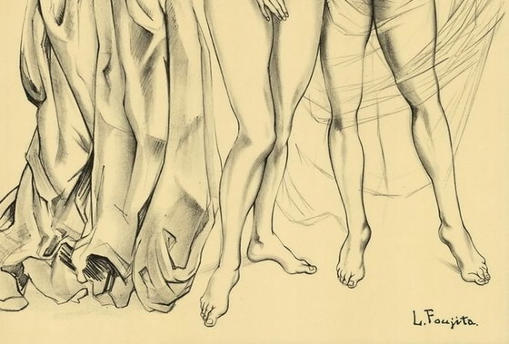 Image 1 of Originele litho - De Drie Gratiën - Léonard Foujita - 1960