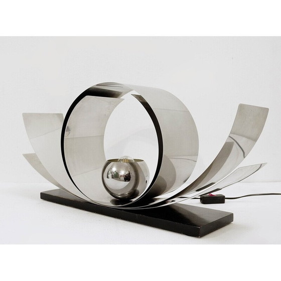 Image 1 of Vintage metalen en houten bureaulamp, Italië 1970