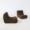 2x Vintage bloemen lounge fauteuil