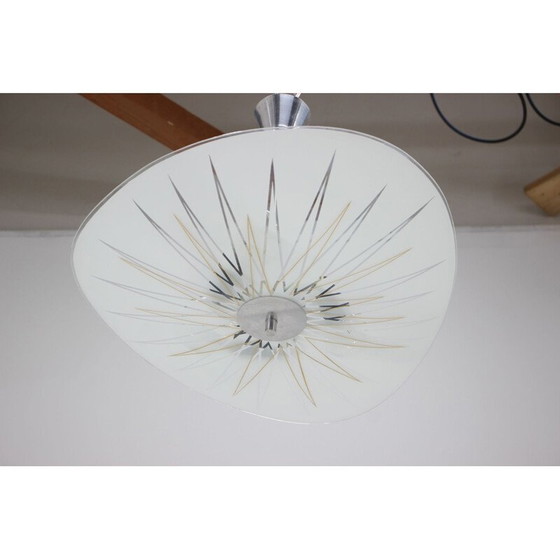 Image 1 of Vintage aluminium glazen hanger Inva Litomerice, Tsjecho-Slowakije 1970