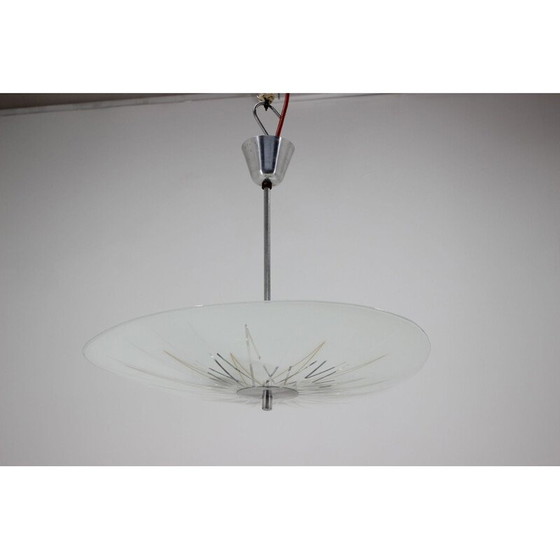 Image 1 of Vintage aluminium glazen hanger Inva Litomerice, Tsjecho-Slowakije 1970