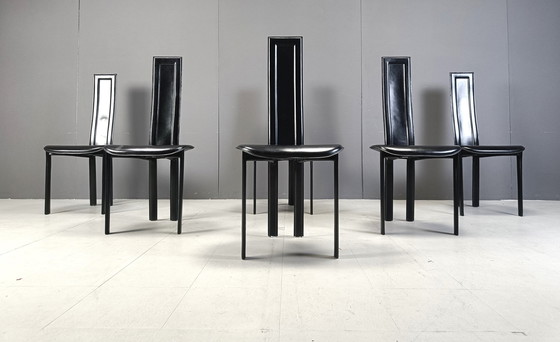 Image 1 of 6X eetkamerstoelen Cattelan Italia, 1980S