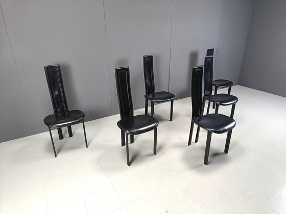 Image 1 of 6X eetkamerstoelen Cattelan Italia, 1980S