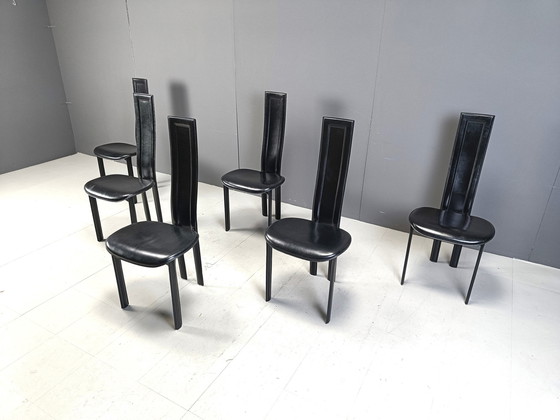 Image 1 of 6X eetkamerstoelen Cattelan Italia, 1980S