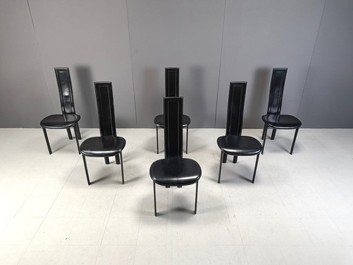 6X eetkamerstoelen Cattelan Italia, 1980S