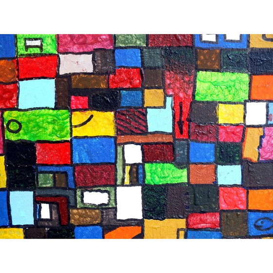 Image 1 of Vintage schilderij licht en kleuren door Egidio Bonfante voor Olivetti, Italië 1979