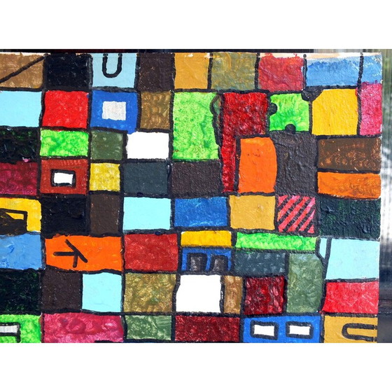 Image 1 of Vintage schilderij licht en kleuren door Egidio Bonfante voor Olivetti, Italië 1979