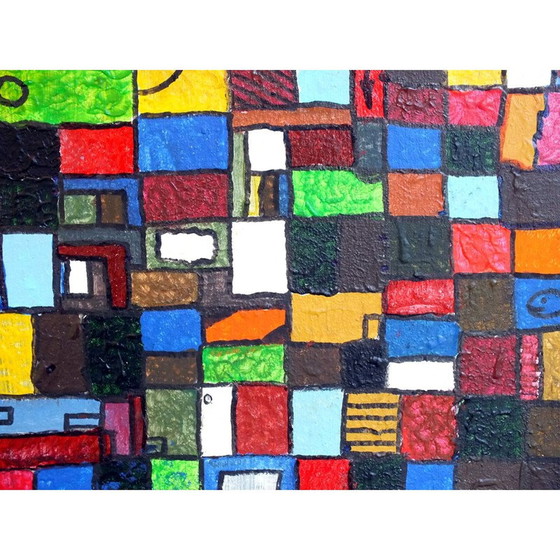 Image 1 of Vintage schilderij licht en kleuren door Egidio Bonfante voor Olivetti, Italië 1979