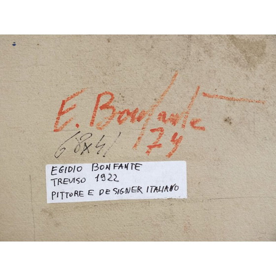 Image 1 of Vintage schilderij licht en kleuren door Egidio Bonfante voor Olivetti, Italië 1979