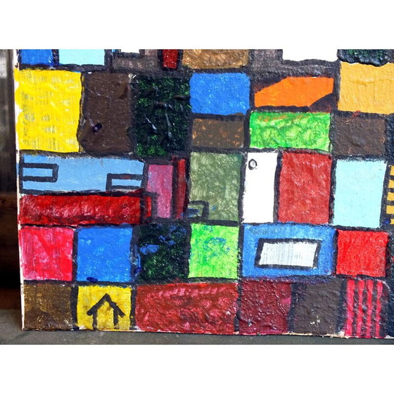 Image 1 of Vintage schilderij licht en kleuren door Egidio Bonfante voor Olivetti, Italië 1979