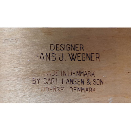 Image 1 of Vintage Sawbuck leren stoel van Hans Wegner voor Carl Hansen et Fils, 1950