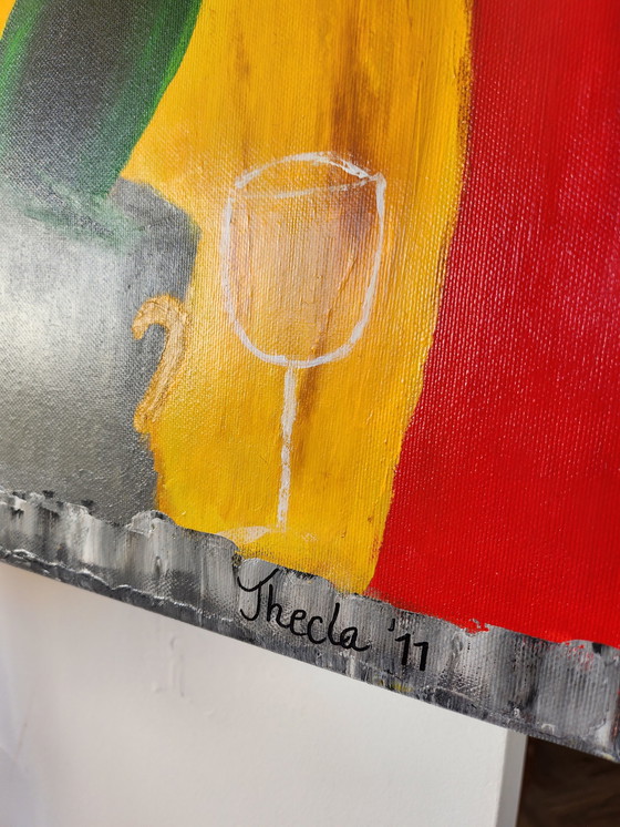 Image 1 of 1X Moderne Schilderij Fel Gekleurd 