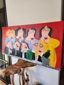 1X Moderne Schilderij Fel Gekleurd 