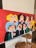 1X Moderne Schilderij Fel Gekleurd 
