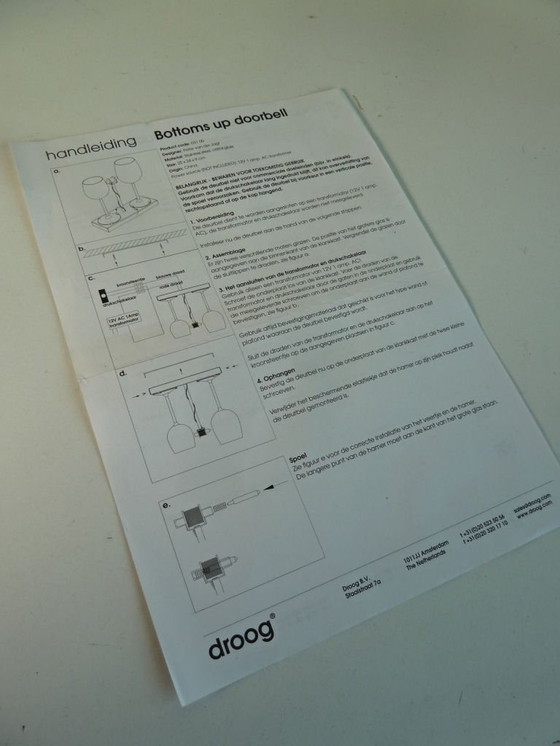 Image 1 of Bottoms Up Deurbel | Droog | Peter Van Der Jagt