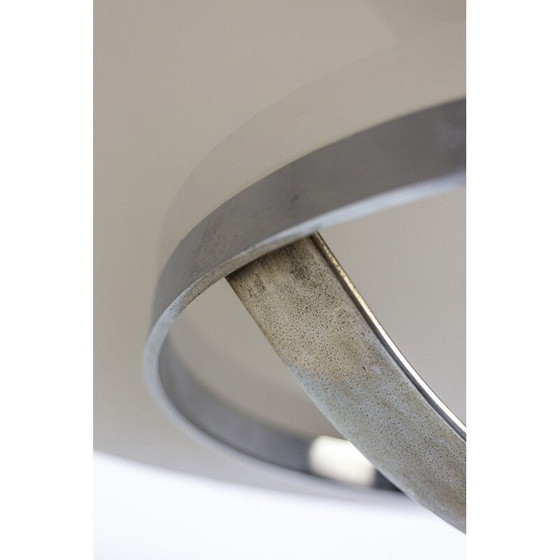 Image 1 of Vintage ronde tafel van metaal en glas, 1970