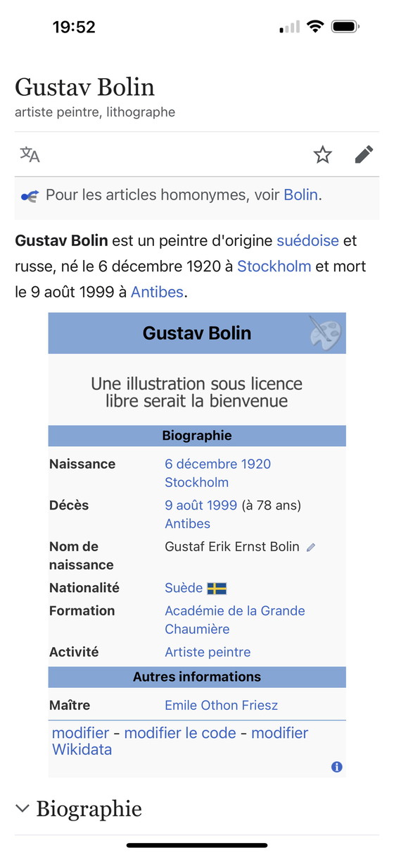 Image 1 of Gustav Bolîn - Abstracte compositie