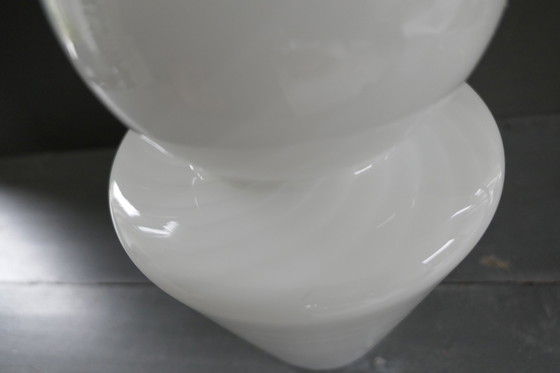 Image 1 of Vintage Mushroom swirl glazen lamp