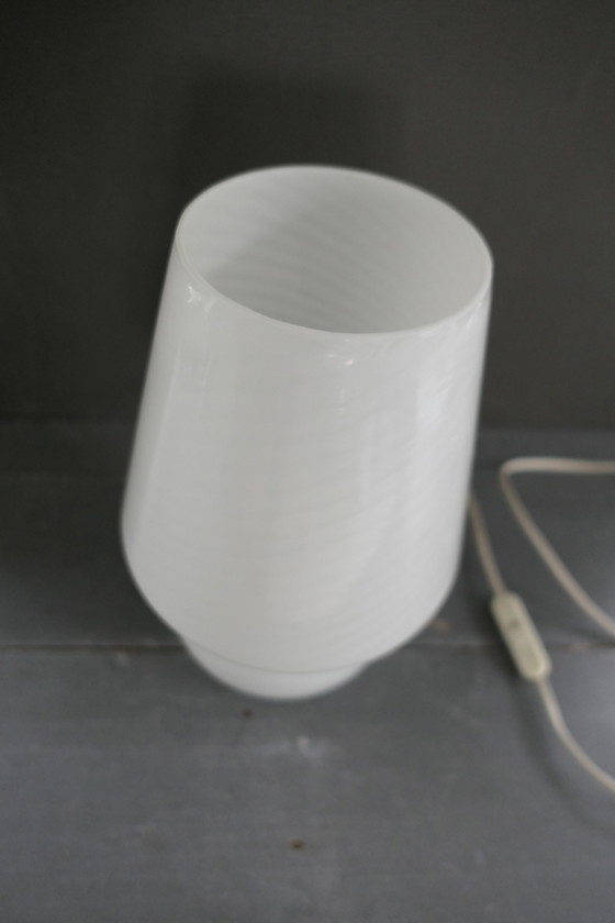 Image 1 of Vintage Mushroom swirl glazen lamp