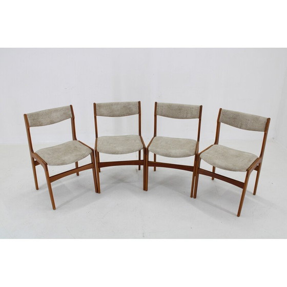 Image 1 of Set van 4 vintage Deense teakhouten eetkamerstoelen, jaren 1960