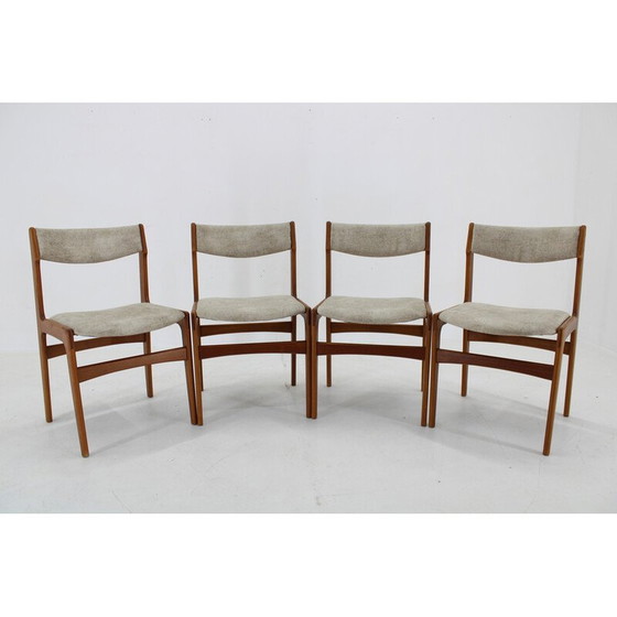 Image 1 of Set van 4 vintage Deense teakhouten eetkamerstoelen, jaren 1960