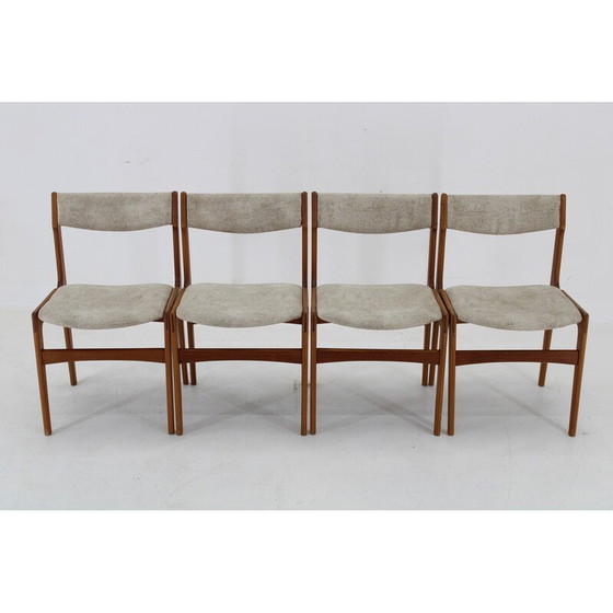 Image 1 of Set van 4 vintage Deense teakhouten eetkamerstoelen, jaren 1960