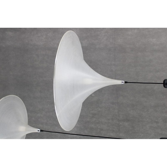 Image 1 of Paar vintage "Trumpet" hanglampen voor Meblo, Italië 1970
