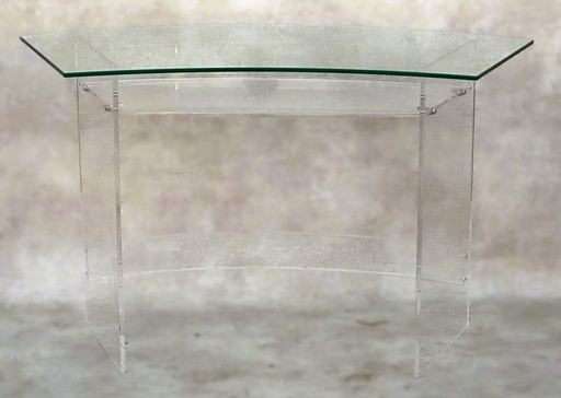 Bureau van plexiglas en glas