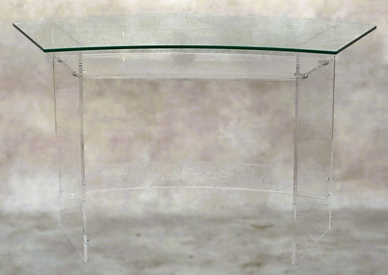 Image 1 of Bureau van plexiglas en glas