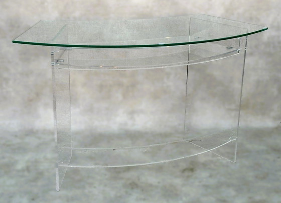 Image 1 of Bureau van plexiglas en glas