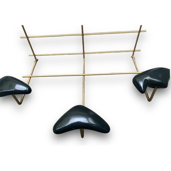 Image 1 of Vintage wandkapstok met drie knijpers van Georges Jouve voor Marcel Asselbur