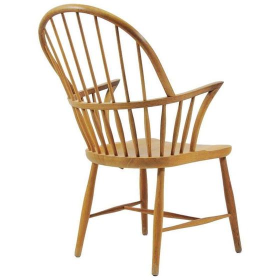 Image 1 of Vintage CH 18A Hoge Rugleuning Stoel in Eik Frits Henningsen van Carl Hansen en Zoon Deens 1960