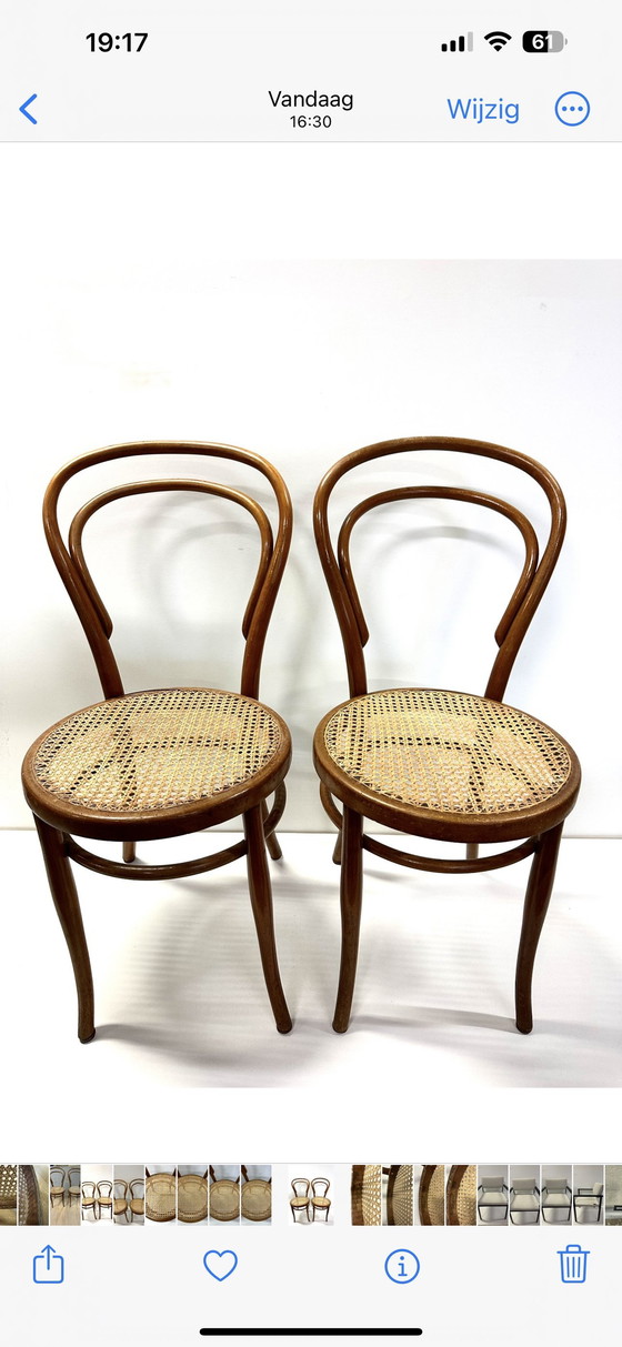 Image 1 of 2x Originele Thonet Stoel Josef Hofmann Nr 18