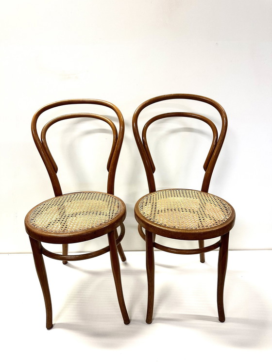 Image 1 of 2x Originele Thonet Stoel Josef Hofmann Nr 18