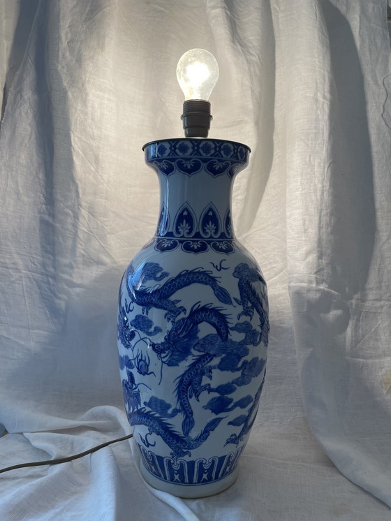 Image 1 of Chinees porseleinen Baluster Vaas Lamp