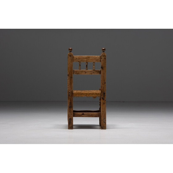 Image 1 of Vintage Rustieke eetkamerstoelen van stro, Spanje