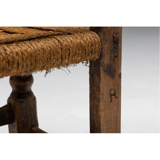 Image 1 of Vintage Rustieke eetkamerstoelen van stro, Spanje