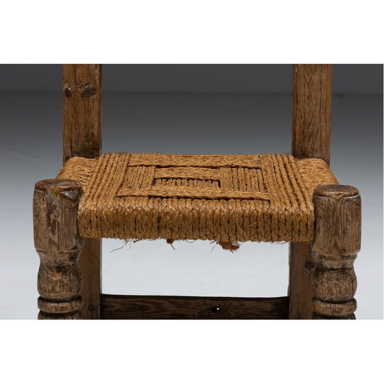 Image 1 of Vintage Rustieke eetkamerstoelen van stro, Spanje