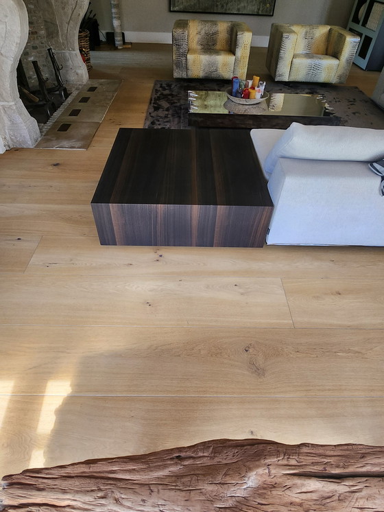 Image 1 of Minotti salontafel hoektafel eucalyptus hout