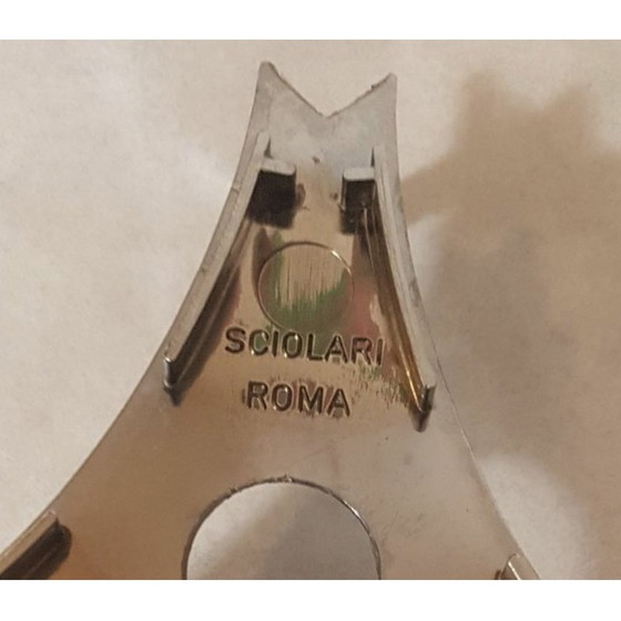 Image 1 of Vintage stalen hanglamp van Gaetano Sciolari voor Sciolari Roma