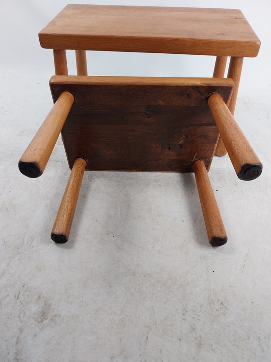 Image 1 of 1 X 2 Delig Brutalistisch Mimiset In Licht Eiken 1970'S 