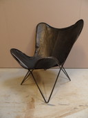 Vintage vlinder stoel met leder