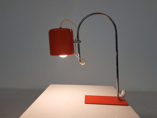 Mid-eeuwse oranje bureaulamp