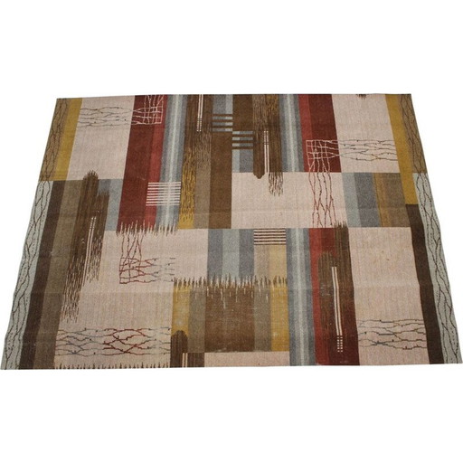 Geometrisch vintage vloerkleed, Tsjecho-Slowakije 1930