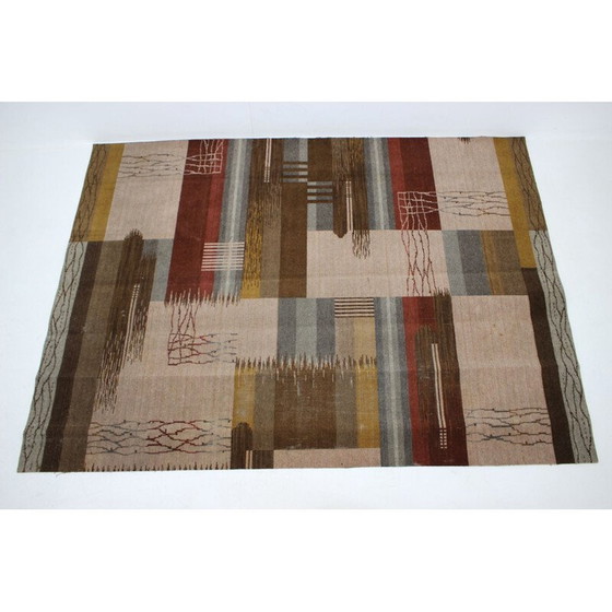 Image 1 of Geometrisch vintage vloerkleed, Tsjecho-Slowakije 1930