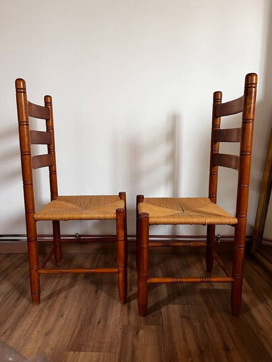 Image 1 of Paar houten stoelen