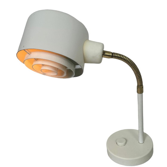 Image 1 of Hans Agne Jakobsson - Bureaulamp model 'Elidus' - ca. 1970 - Scandinavisch vintage - Messing zwanenhals