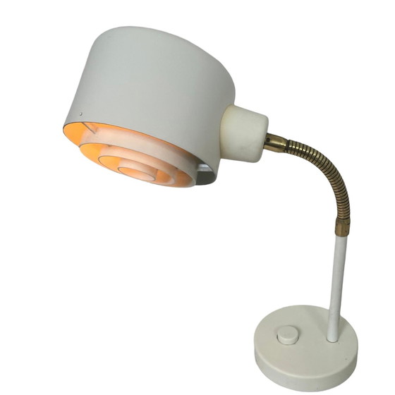 Image 1 of Hans Agne Jakobsson - Bureaulamp model 'Elidus' - ca. 1970 - Scandinavisch vintage - Messing zwanenhals