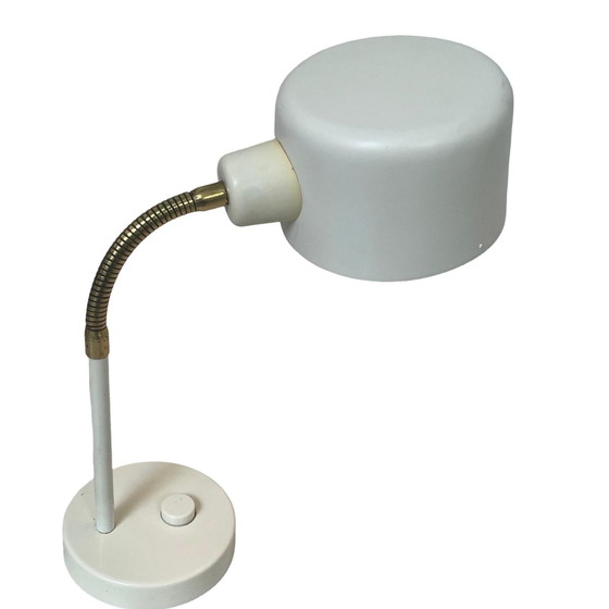 Image 1 of Hans Agne Jakobsson - Bureaulamp model 'Elidus' - ca. 1970 - Scandinavisch vintage - Messing zwanenhals