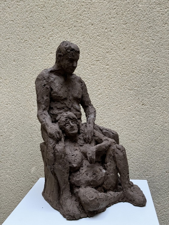 Image 1 of Een koppel (Terracotta) - Yolande Ide (1931)